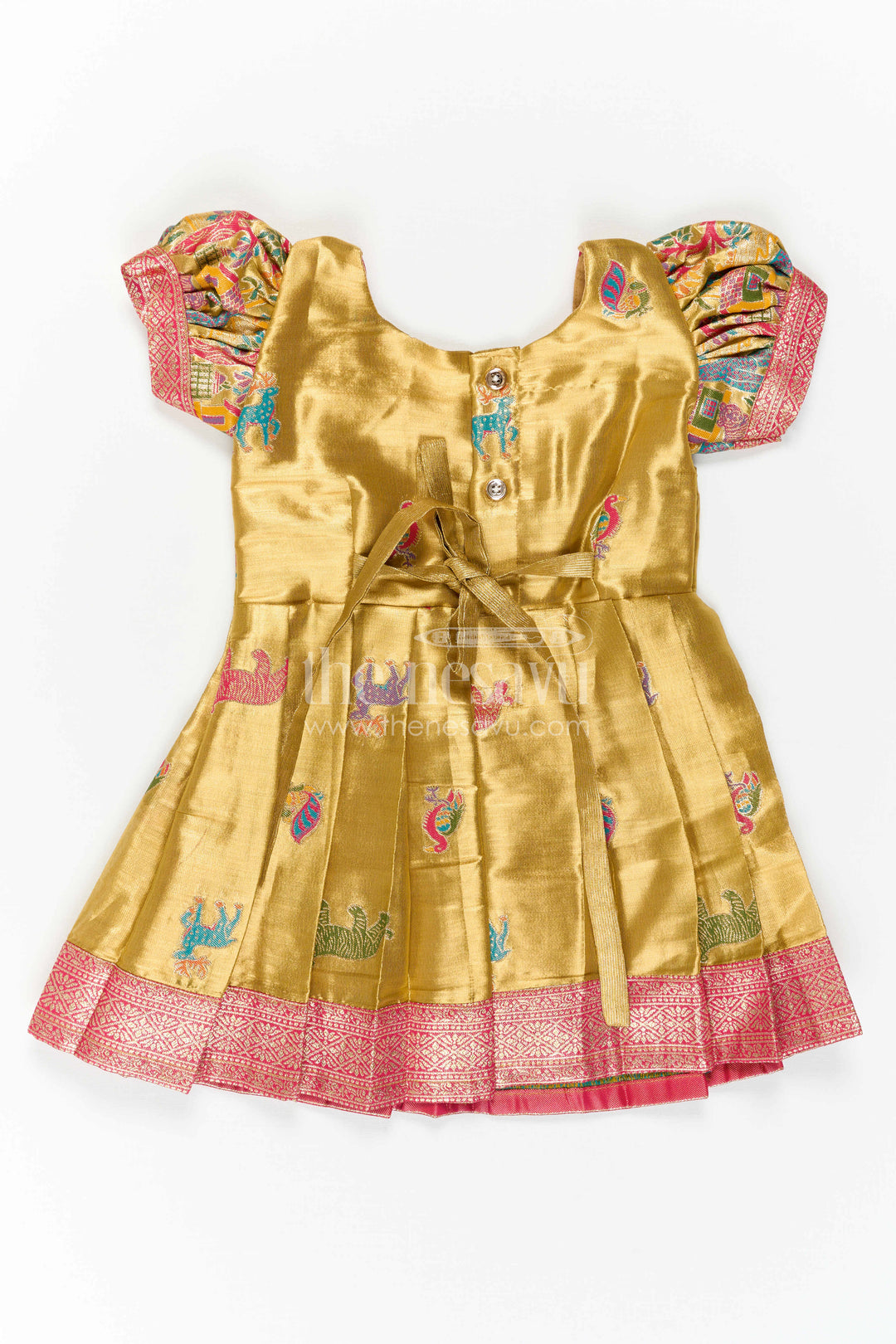 Baby Girl Kanchi Silk Frock for Festive Celebrations and Weddings