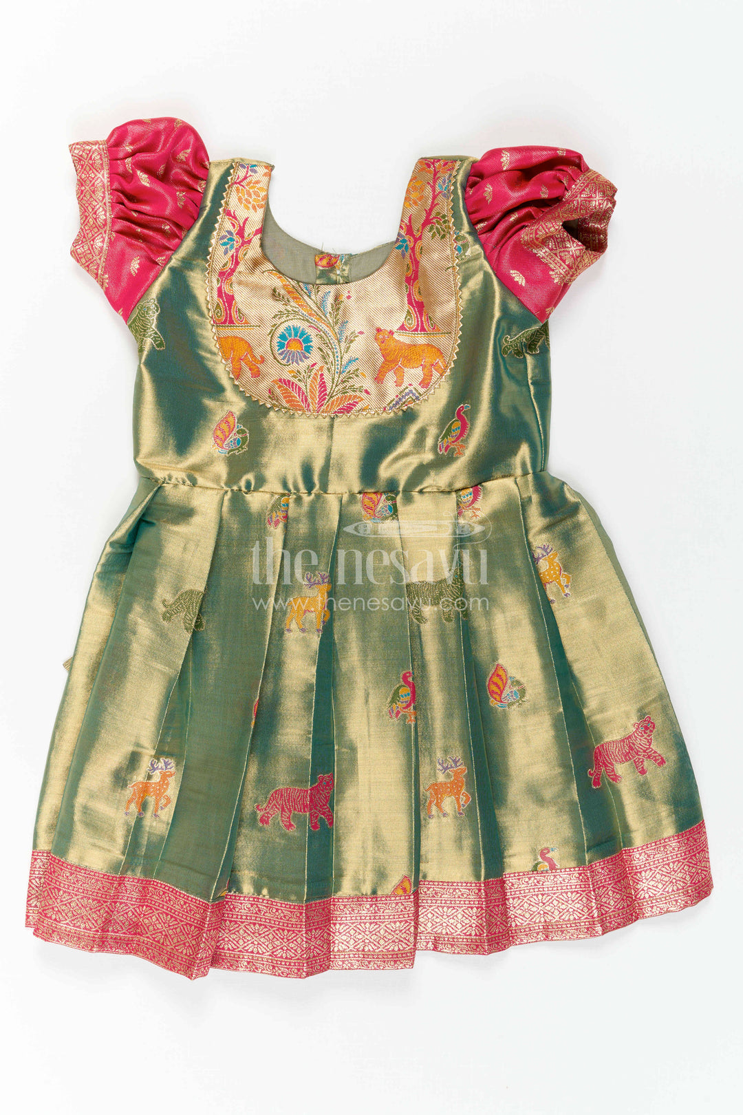 Baby Girl Kanchi Silk Frock for Festive Occasions and Weddings