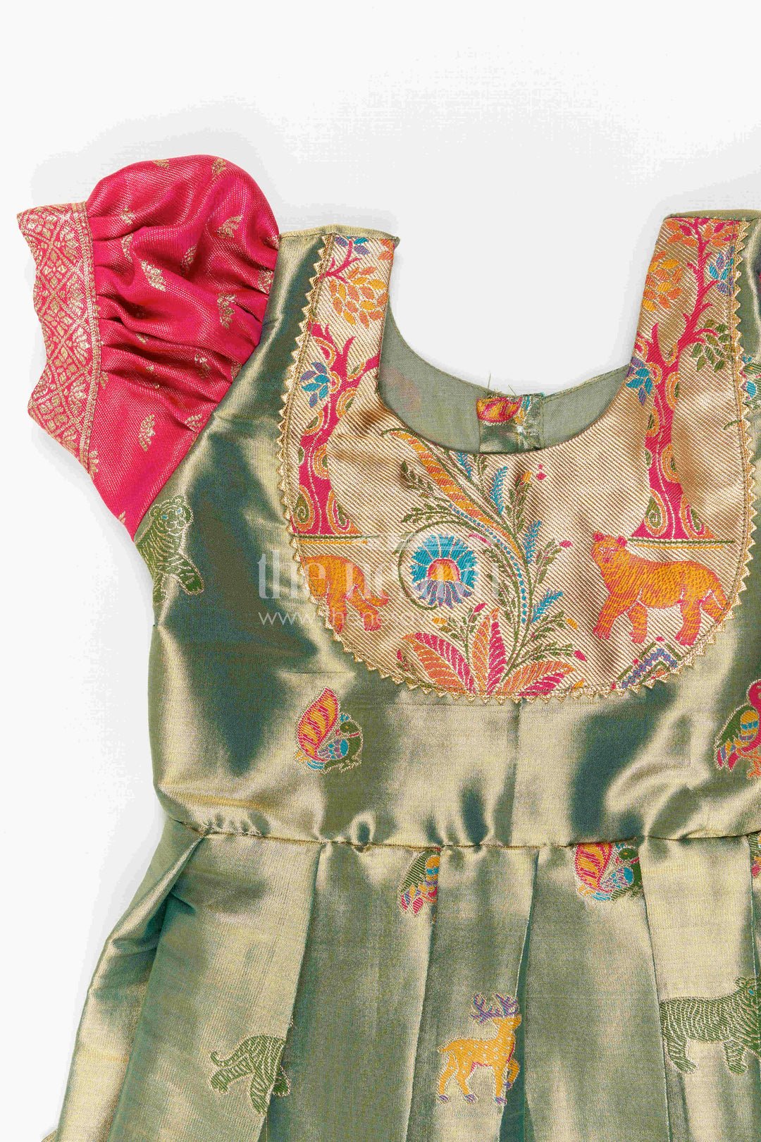 Baby Girl Kanchi Silk Frock for Festive Occasions and Weddings