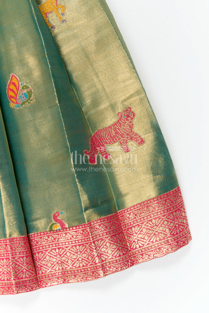 Baby Girl Kanchi Silk Frock for Festive Occasions and Weddings