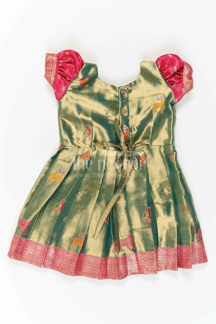 Baby Girl Kanchi Silk Frock for Festive Occasions and Weddings