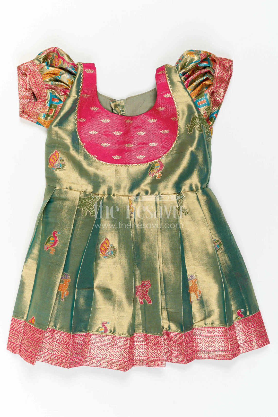 Baby Girl Kanchi Silk Frock for Festive Occasions and Weddings