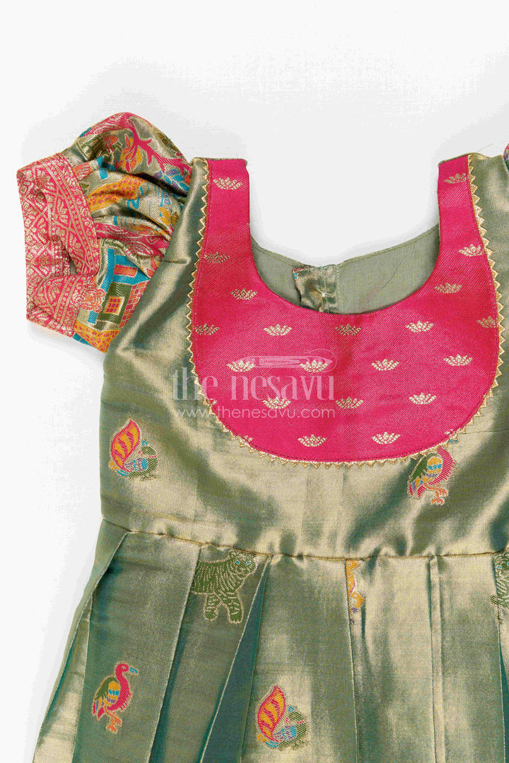 Baby Girl Kanchi Silk Frock for Festive Occasions and Weddings