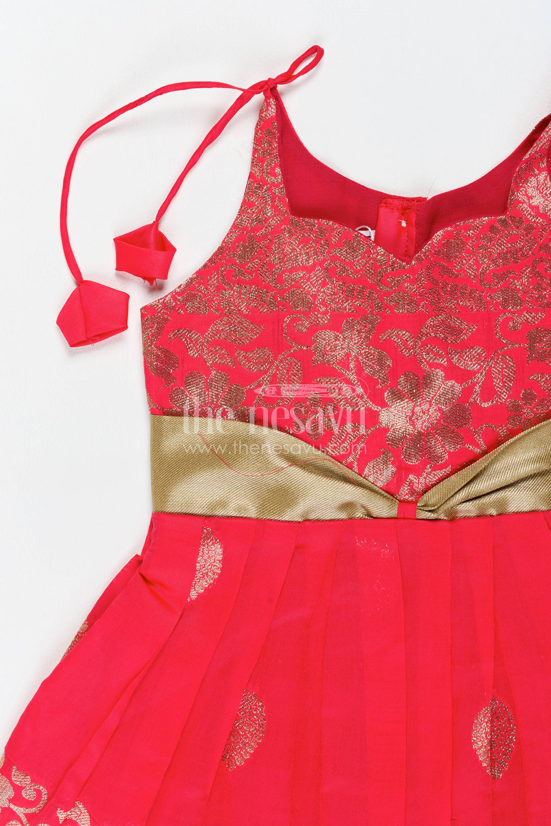 Traditional Silk Frock in Red for Celebrations and Photos