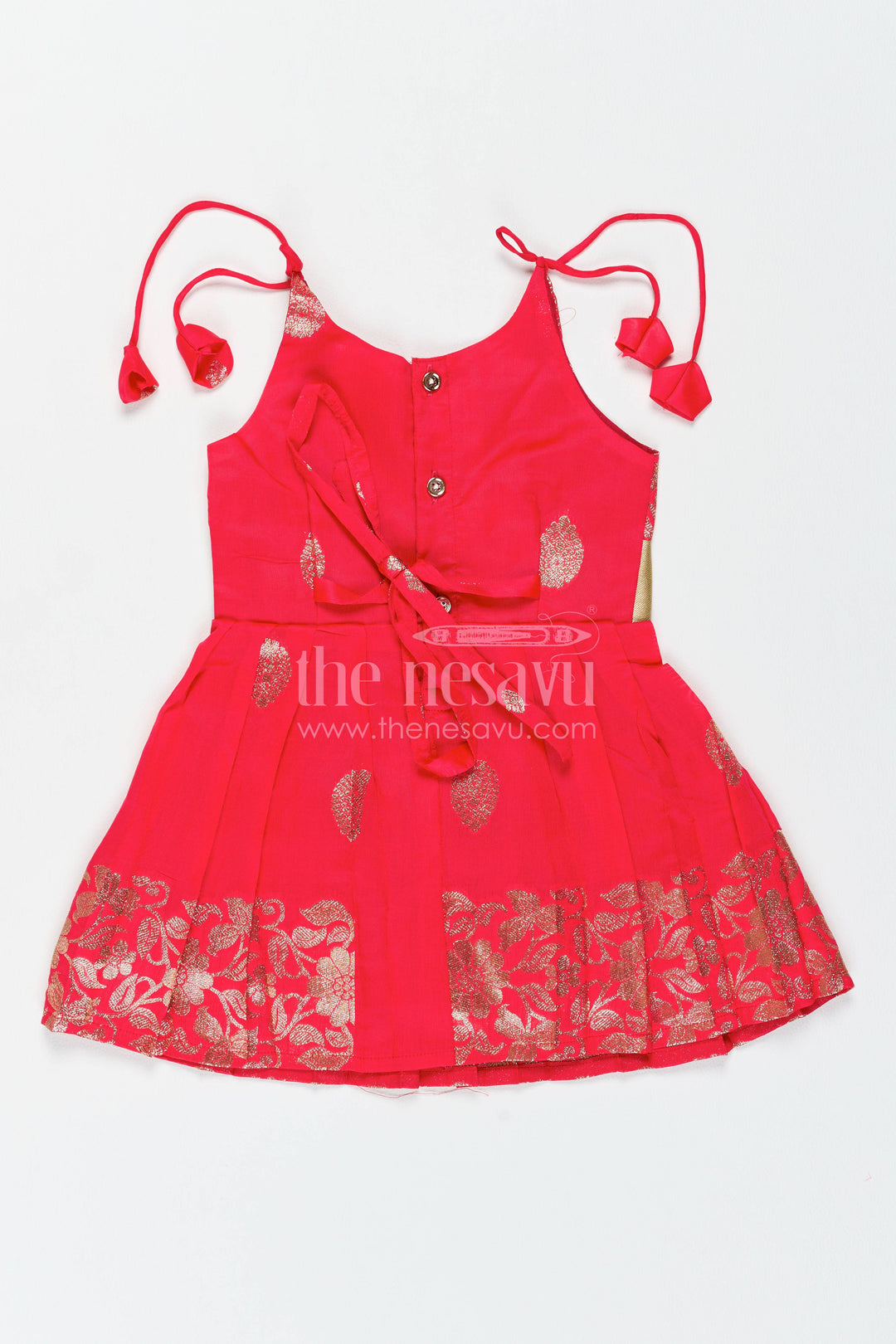 Traditional Silk Frock in Red for Celebrations and Photos
