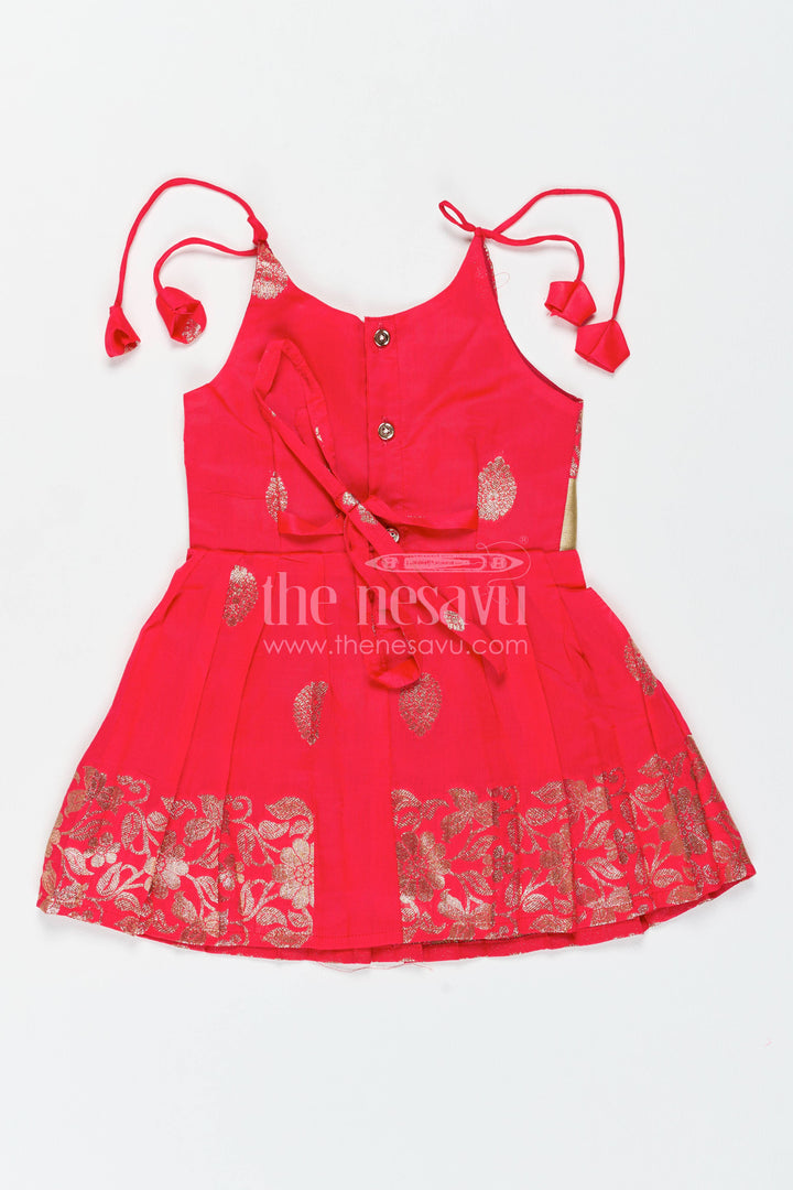 Traditional Silk Frock in Red for Celebrations and Photos