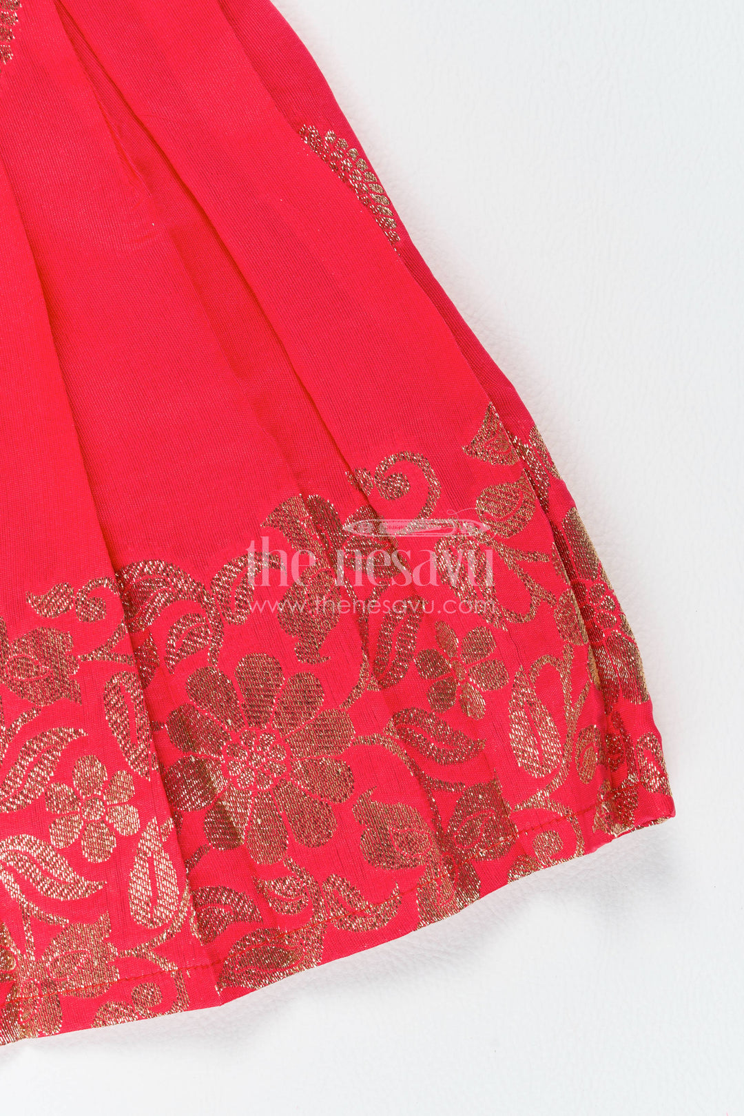 Traditional Silk Frock in Red for Celebrations and Photos