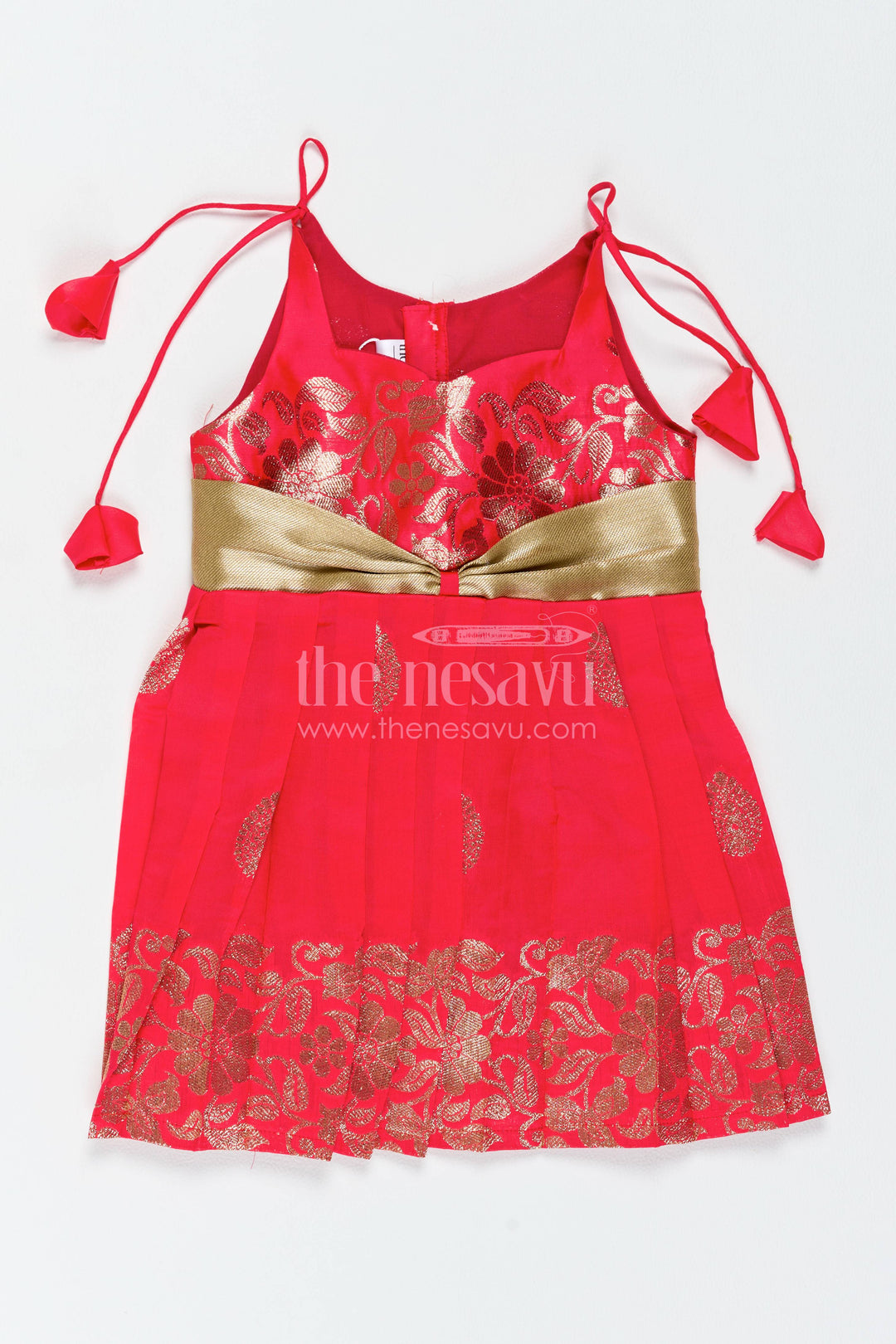 Traditional Silk Frock in Red for Celebrations and Photos