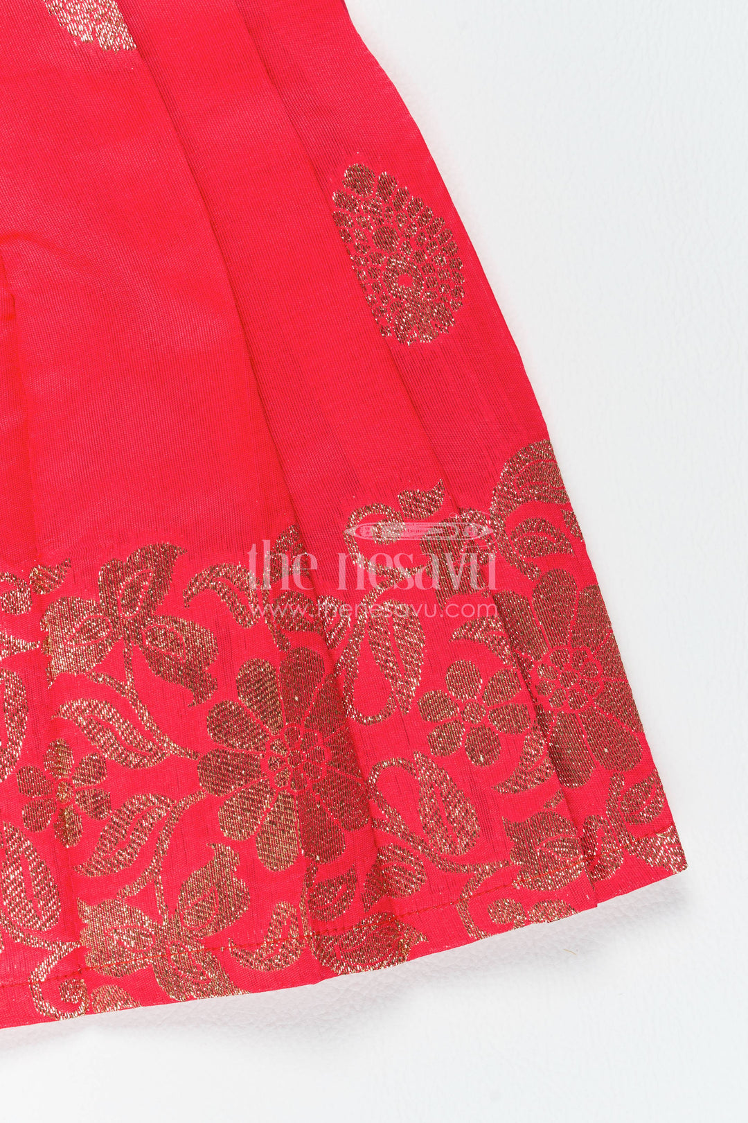 Traditional Silk Frock in Red for Celebrations and Photos