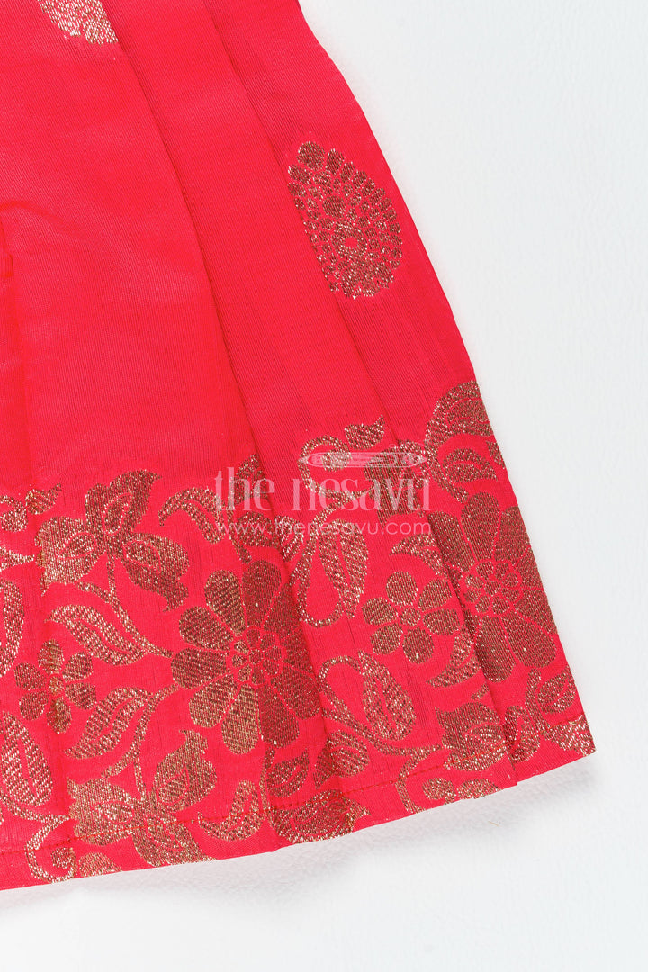 Traditional Silk Frock in Red for Celebrations and Photos