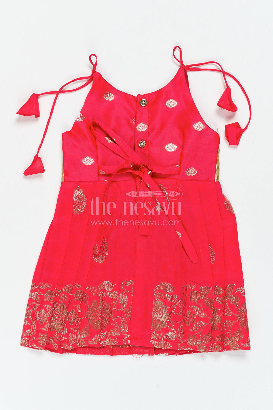Traditional Silk Frock in Red for Celebrations and Photos