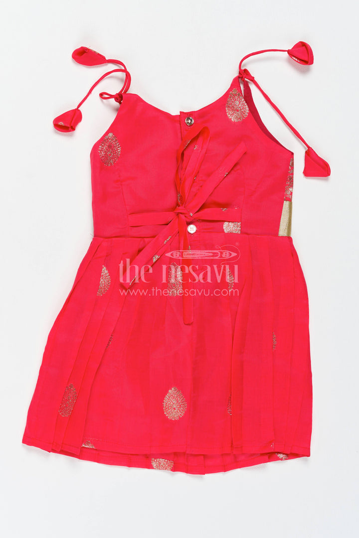 Traditional Silk Frock in Red for Celebrations and Photos