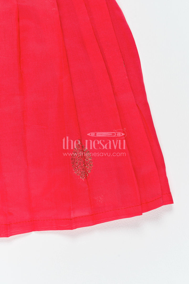 Traditional Silk Frock in Red for Celebrations and Photos