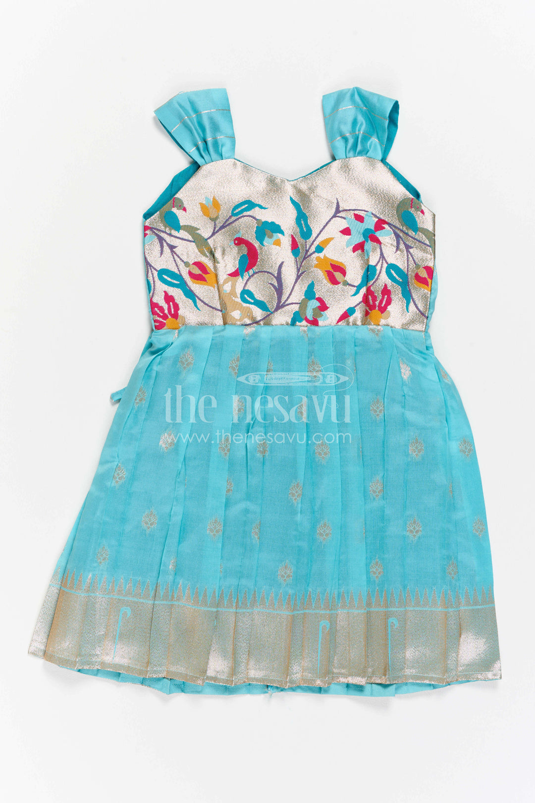Girls Kanchi Silk Frock for Festive Photos and Pooja