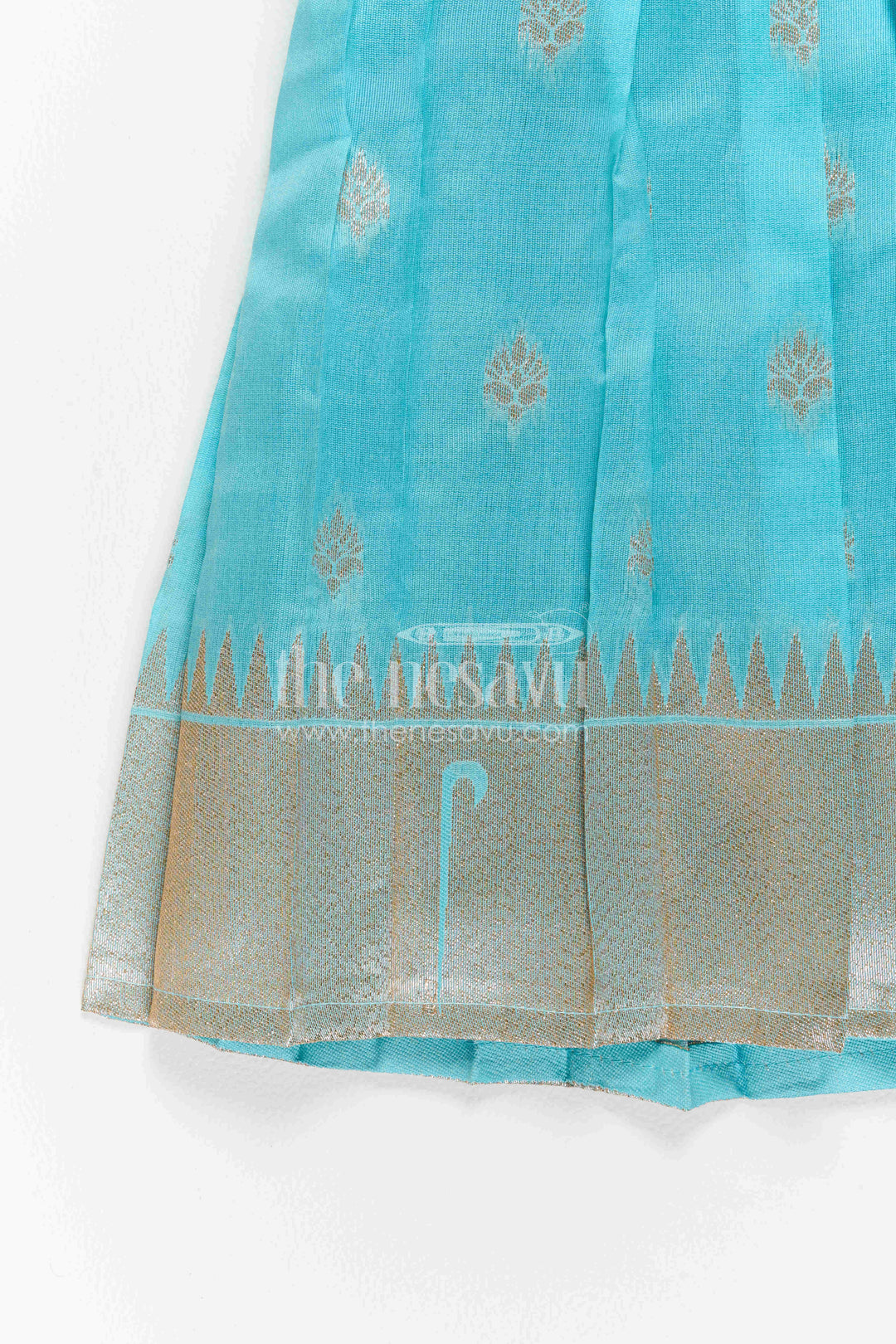 Girls Kanchi Silk Frock for Festive Photos and Pooja