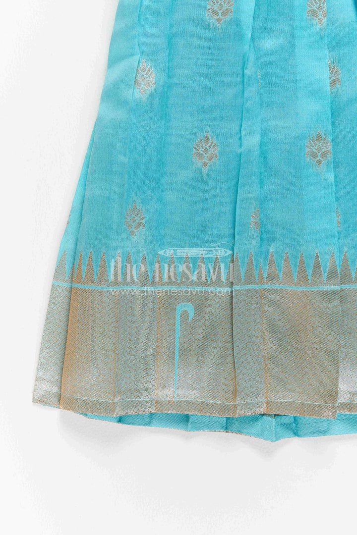 Girls Kanchi Silk Frock for Festive Photos and Pooja