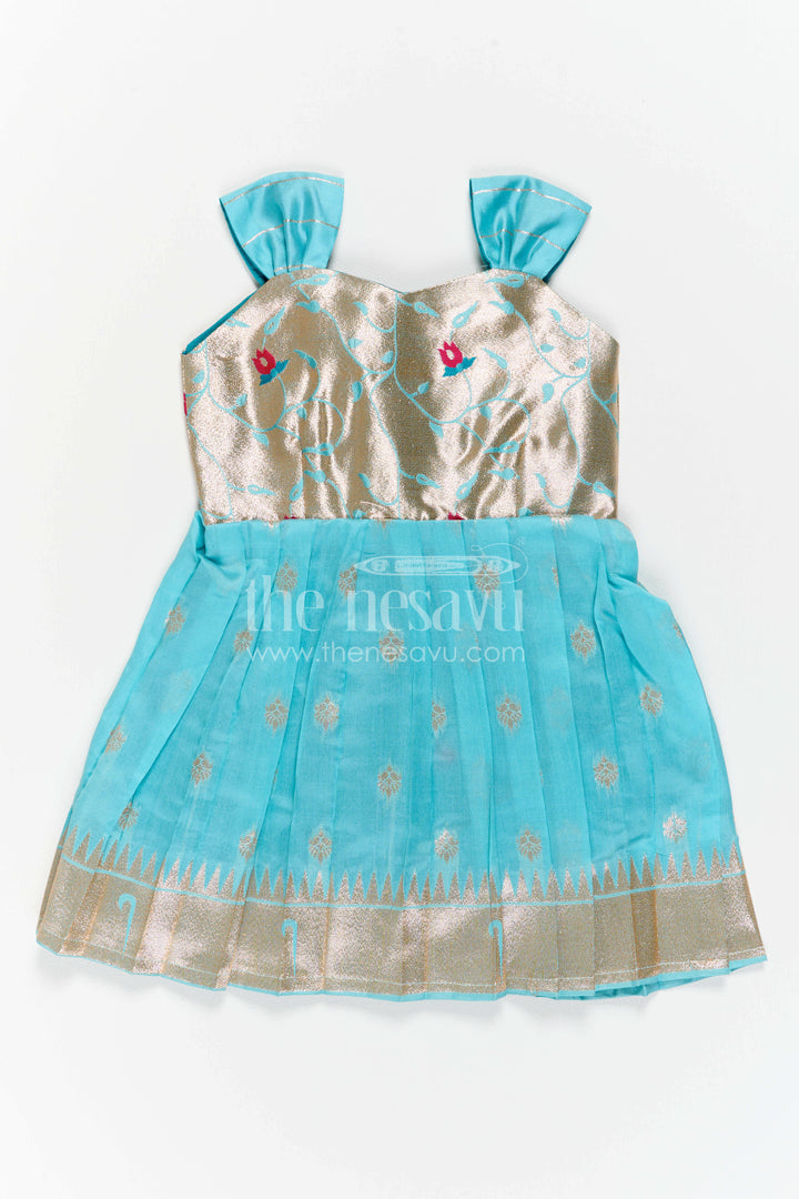 Girls Kanchi Silk Frock for Festive Photos and Pooja