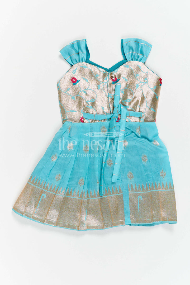 Girls Kanchi Silk Frock for Festive Photos and Pooja