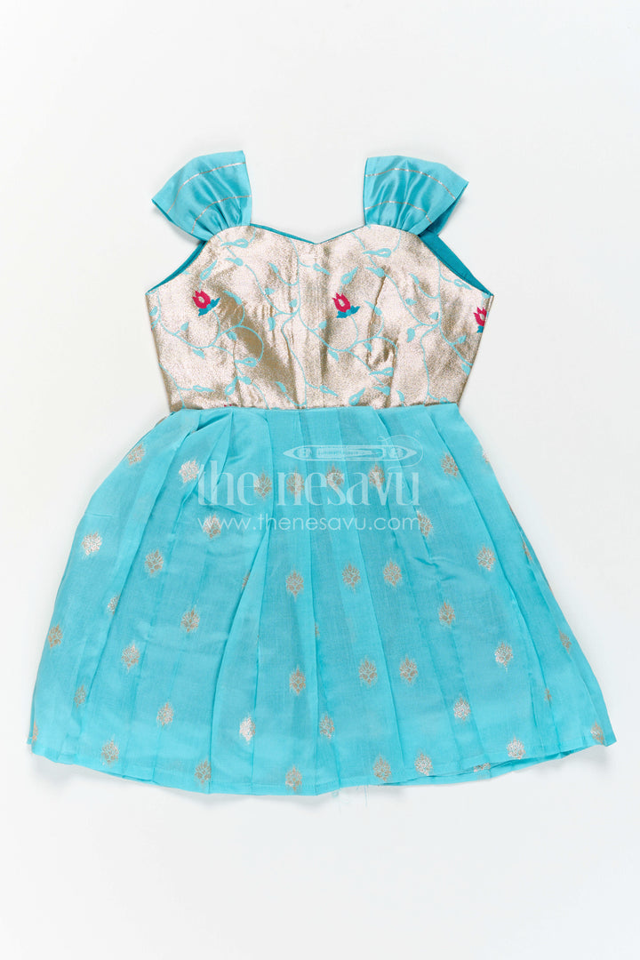 Girls Kanchi Silk Frock for Festive Photos and Pooja