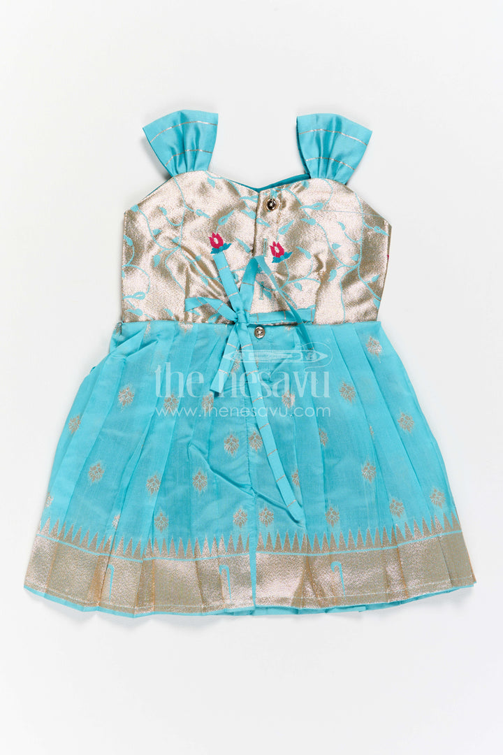 Girls Kanchi Silk Frock for Festive Photos and Pooja