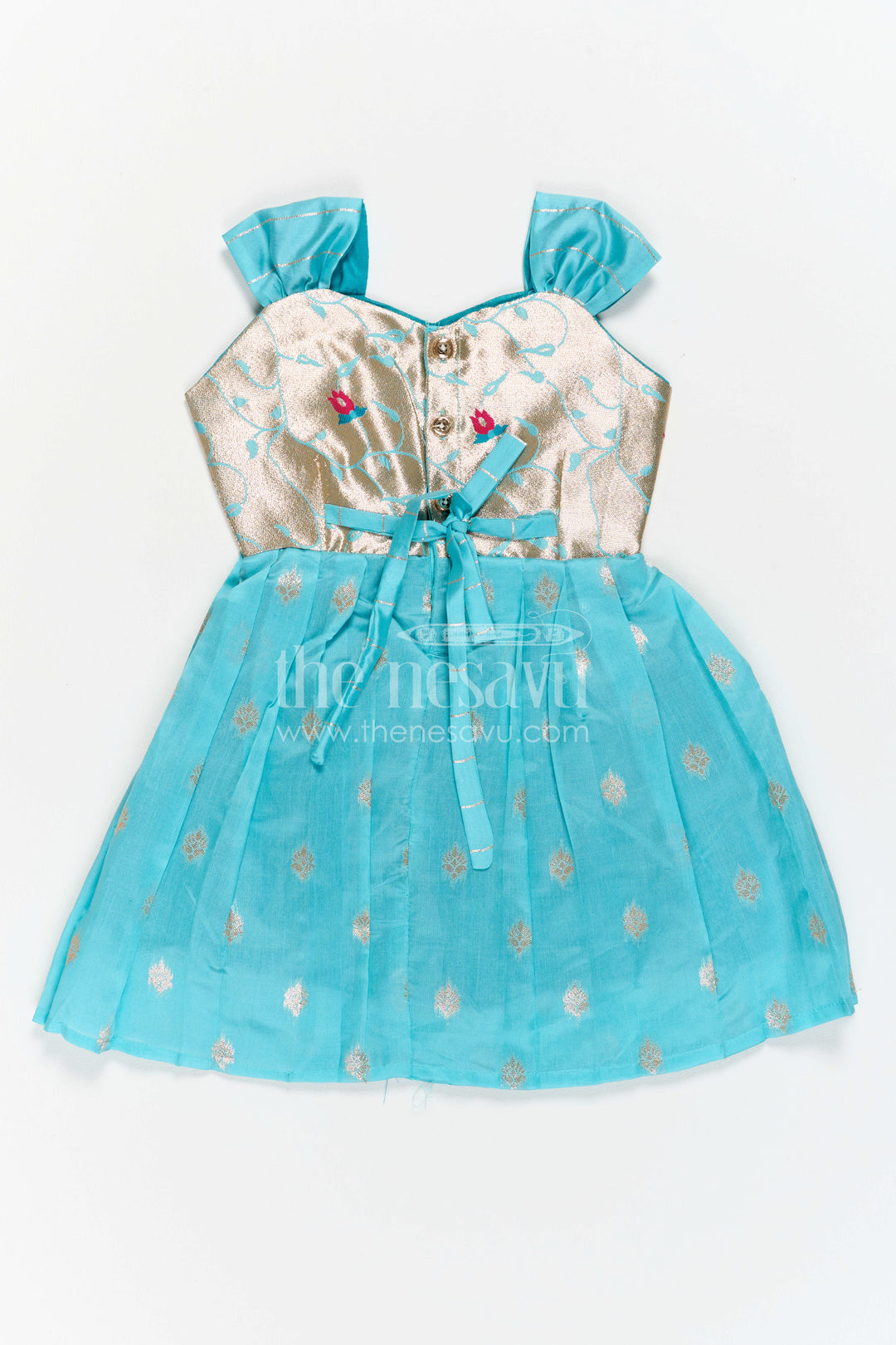 Girls Kanchi Silk Frock for Festive Photos and Pooja