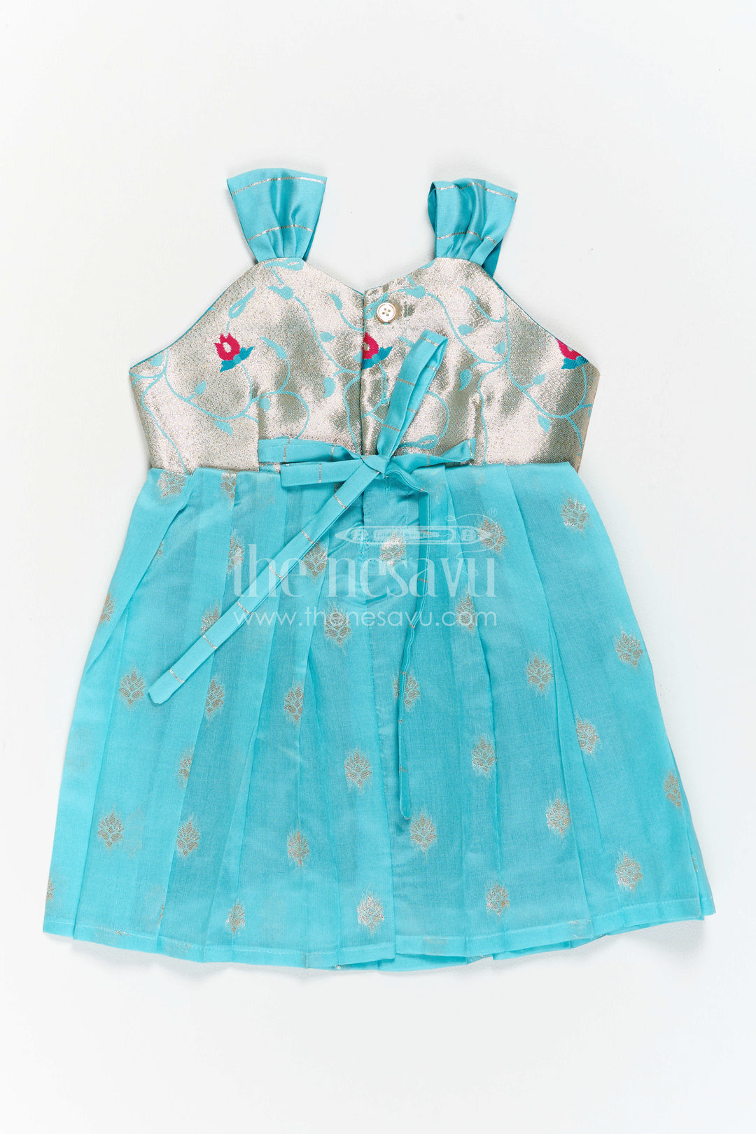 Girls Kanchi Silk Frock for Festive Photos and Pooja