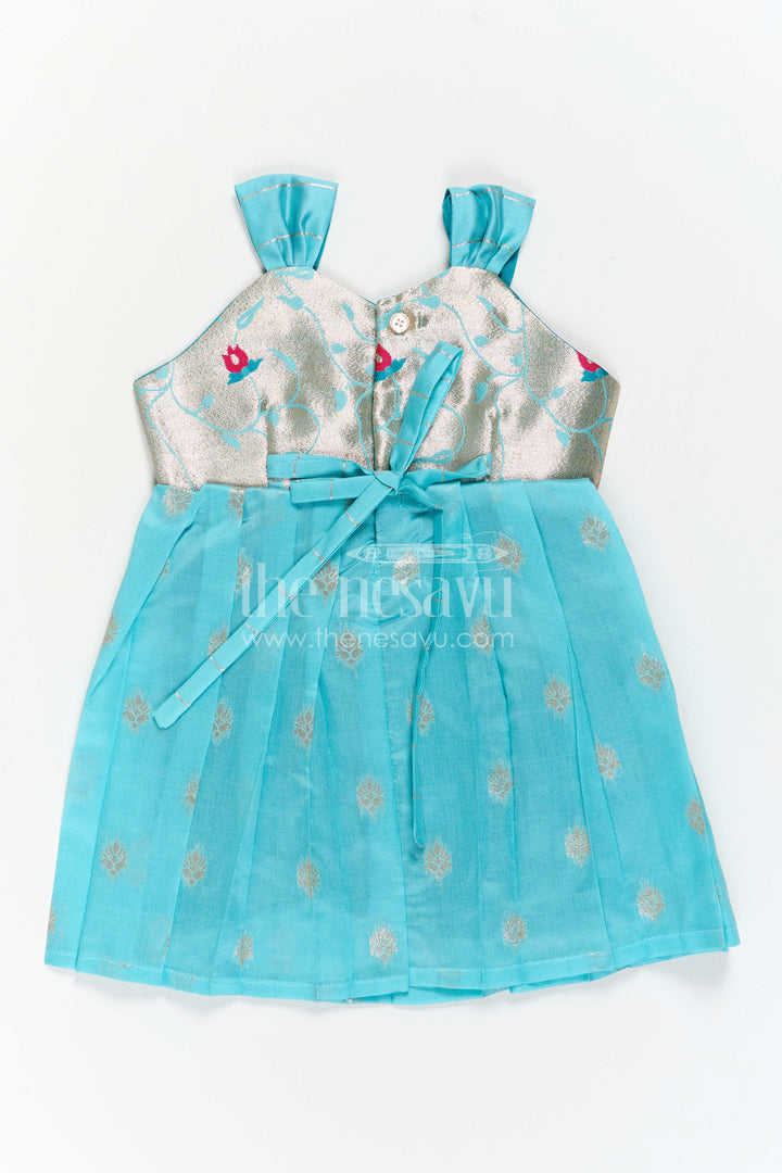 Girls Kanchi Silk Frock for Festive Photos and Pooja