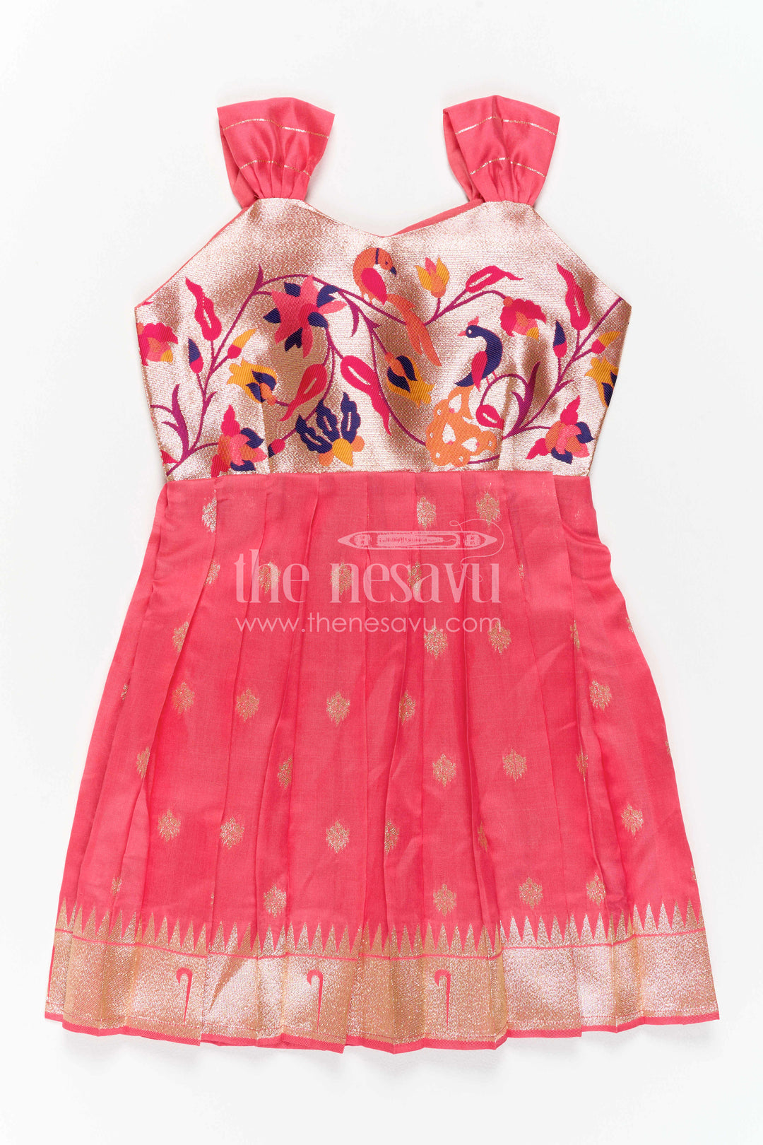 Girls Kanchi Silk Frock for Wedding Visits and Pooja