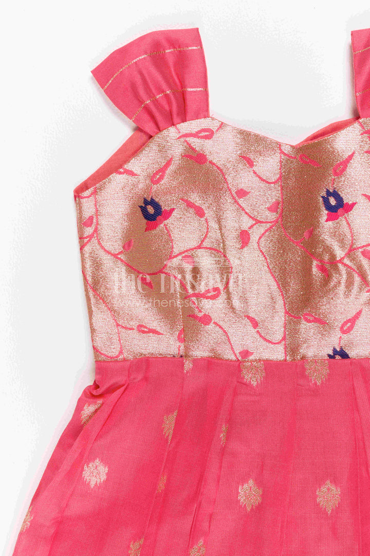 Girls Kanchi Silk Frock for Wedding Visits and Pooja