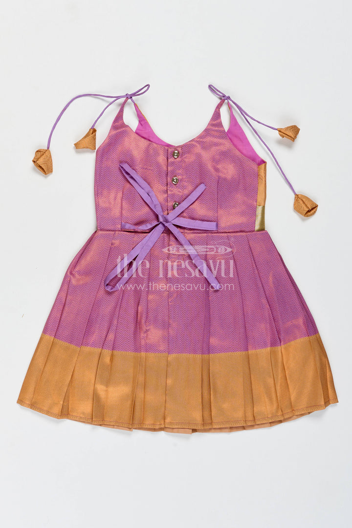 Silk Frock for Girls with Jacquard Weave for Festive Occasions