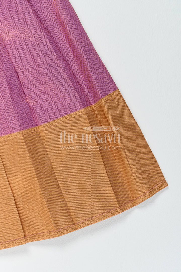 Silk Frock for Girls with Jacquard Weave for Festive Occasions