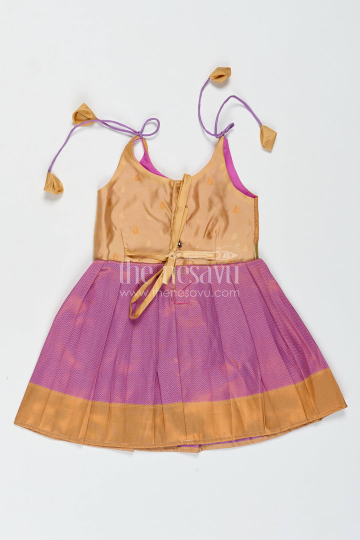 Silk Frock for Girls with Jacquard Weave for Festive Occasions