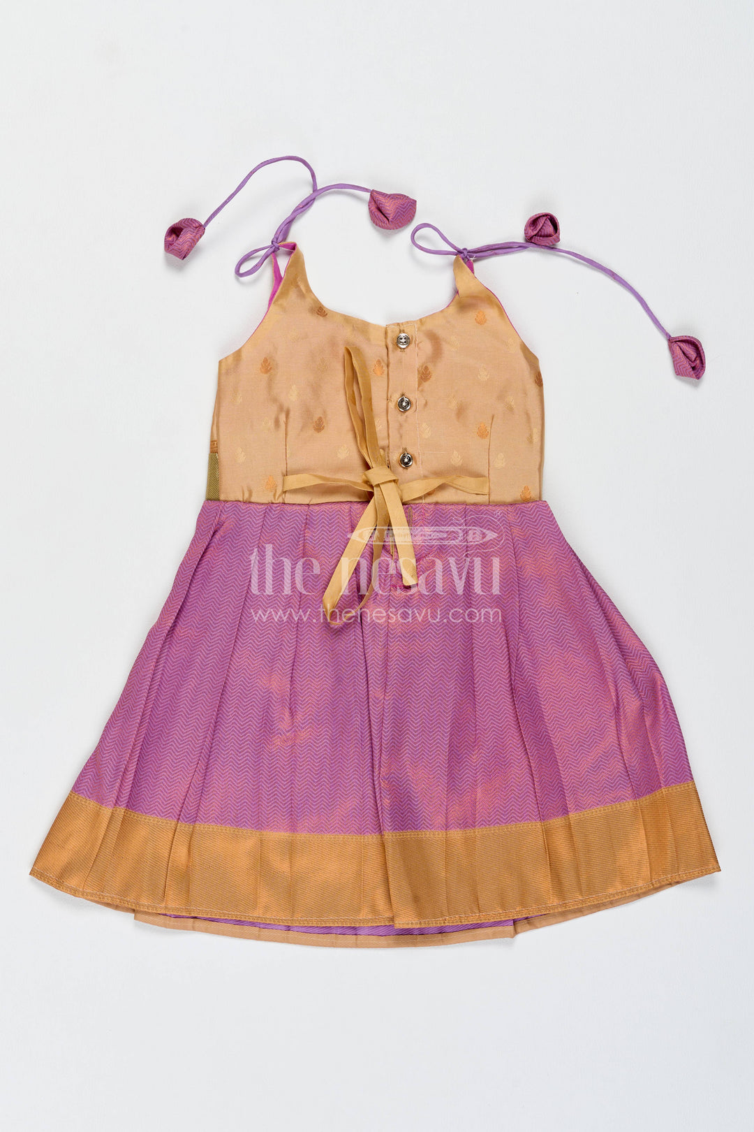 Silk Frock for Girls with Jacquard Weave for Festive Occasions