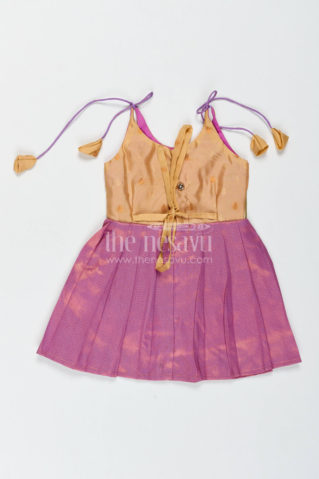 Silk Frock for Girls with Jacquard Weave for Festive Occasions