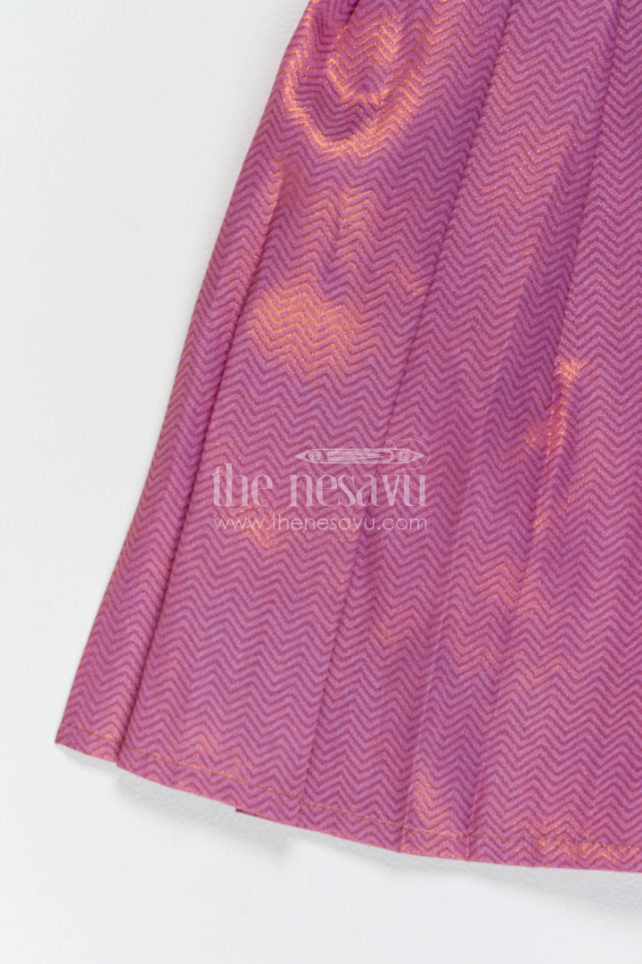 Silk Frock for Girls with Jacquard Weave for Festive Occasions