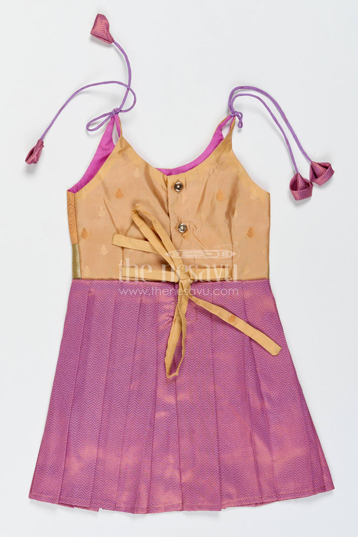 Silk Frock for Girls with Jacquard Weave for Festive Occasions