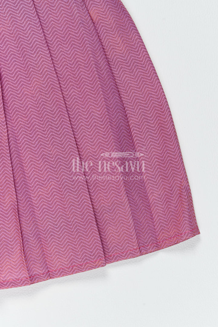 Silk Frock for Girls with Jacquard Weave for Festive Occasions