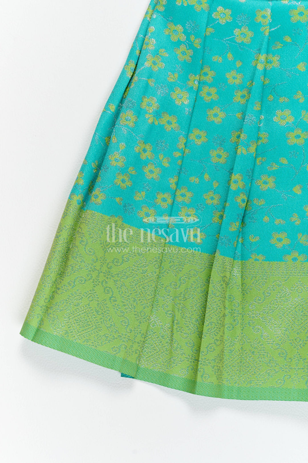 Traditional Silk Frock in Turquoise for Celebrations and Photos