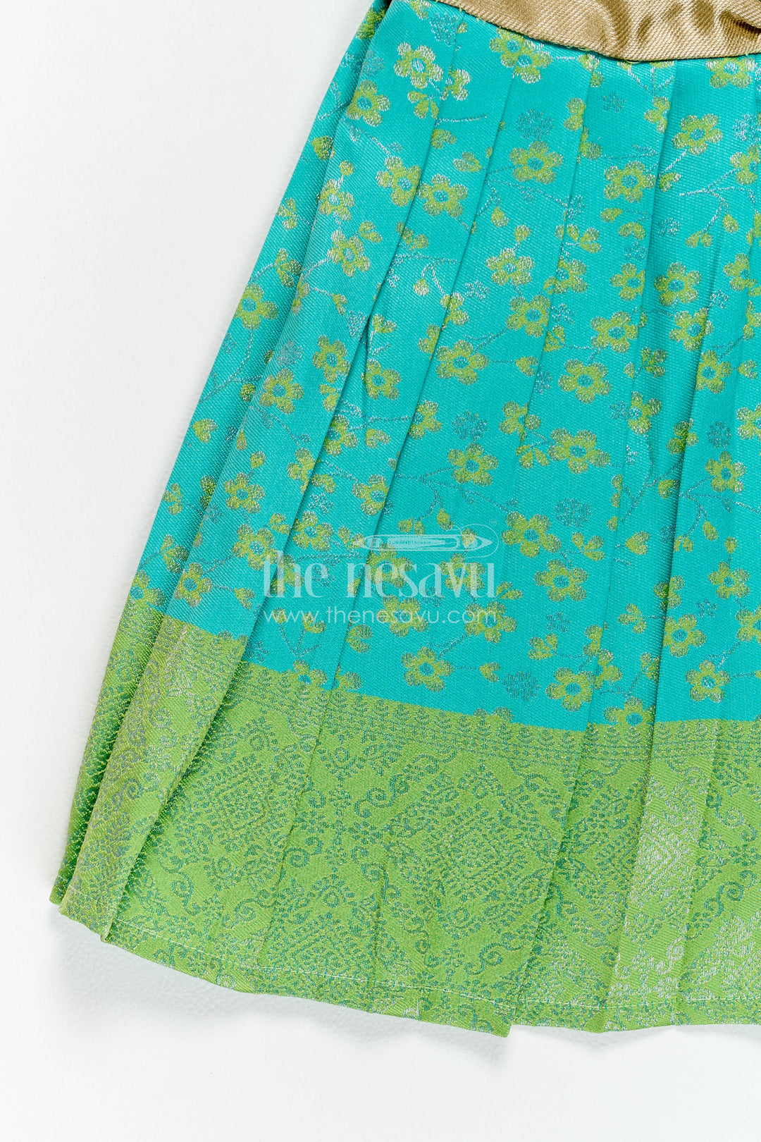 Traditional Silk Frock in Turquoise for Celebrations and Photos