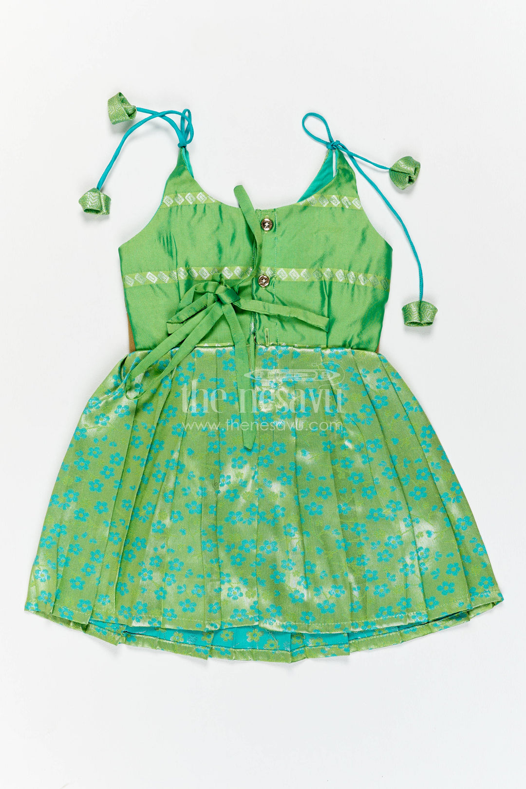 Traditional Silk Frock in Turquoise for Celebrations and Photos