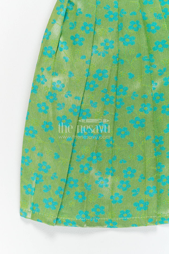 Traditional Silk Frock in Turquoise for Celebrations and Photos