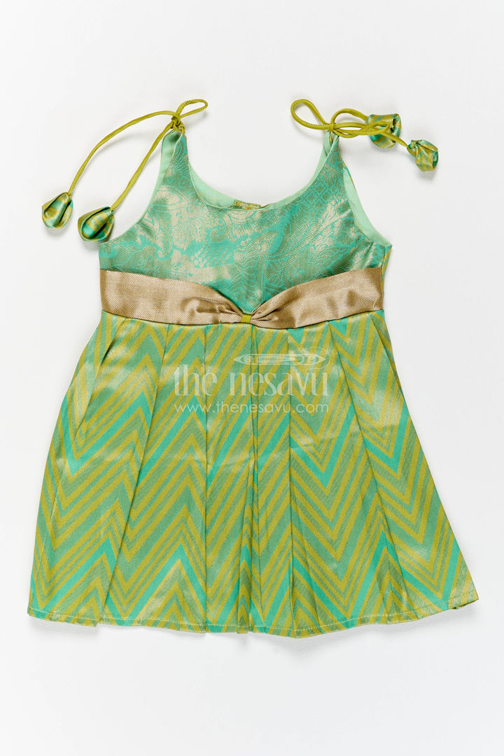 Girls Kanchi Silk Frock with Woven Texture for Family Functions