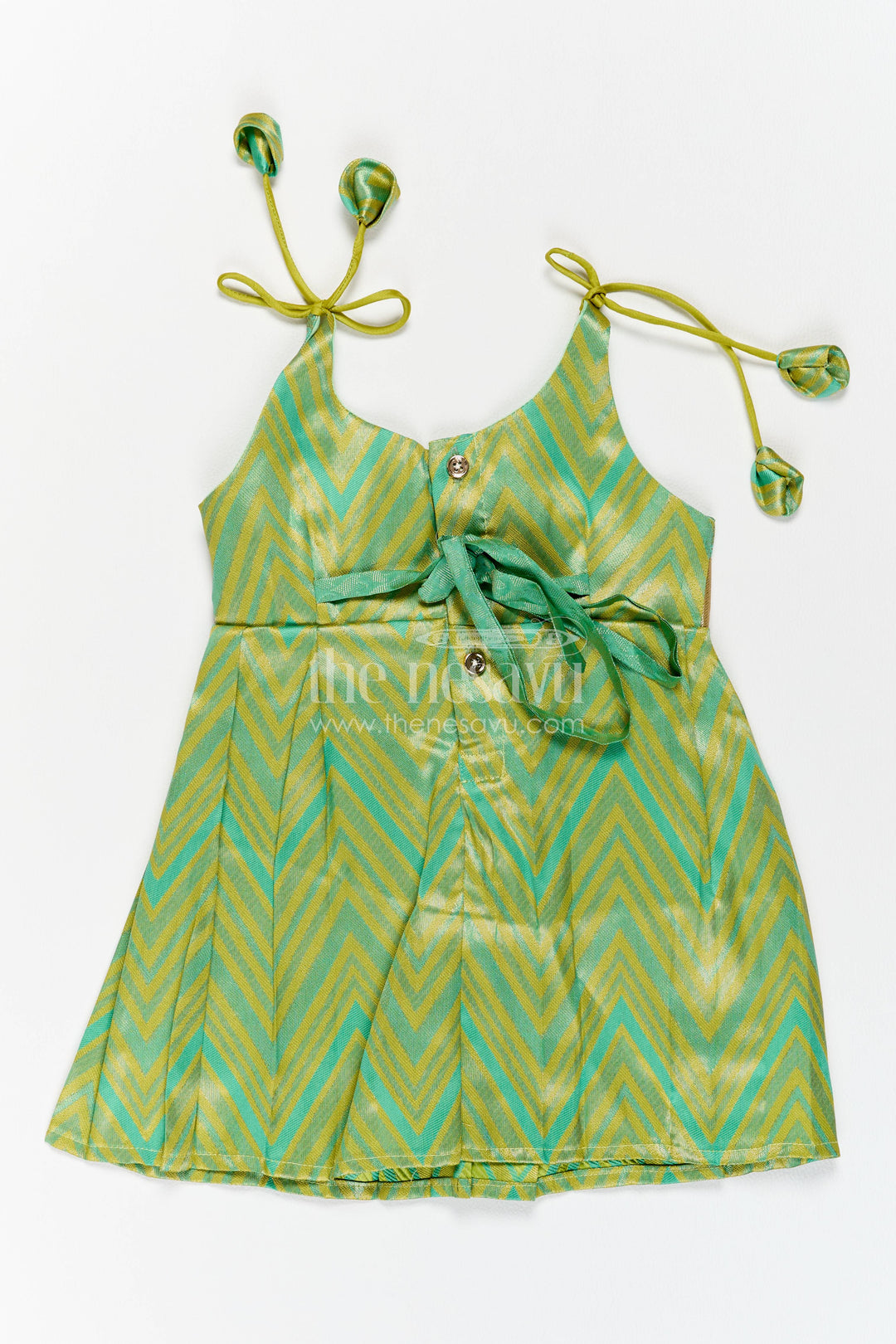 Girls Kanchi Silk Frock with Woven Texture for Family Functions