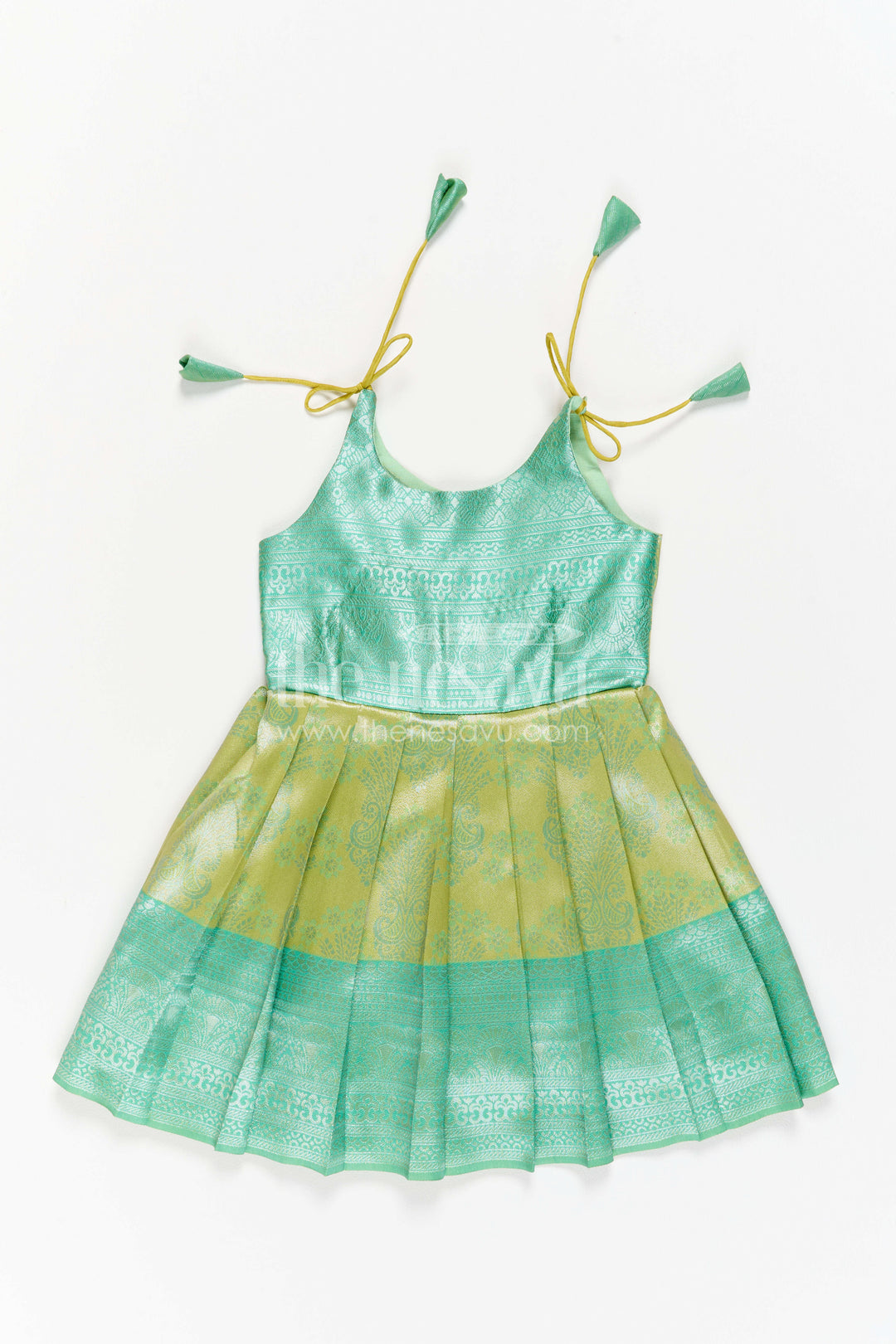 Toddler Kanchi Silk Frock for Temple Visit and Pooja