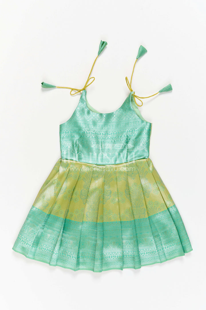 Toddler Kanchi Silk Frock for Temple Visit and Pooja