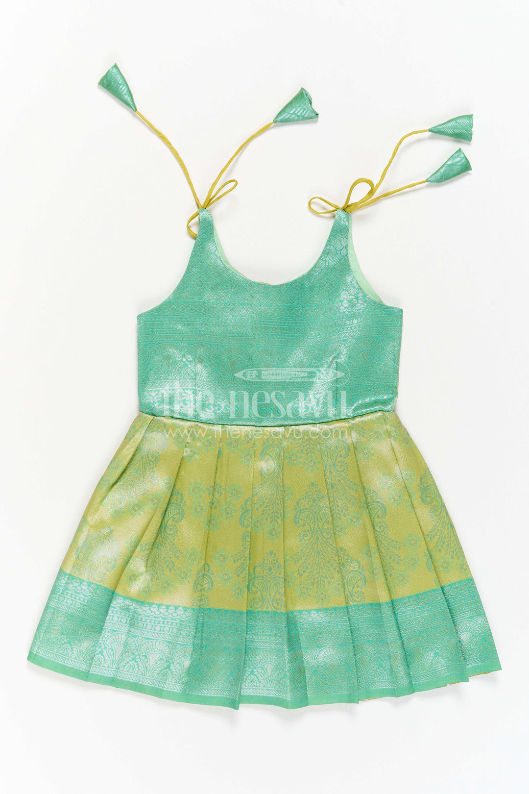 Toddler Kanchi Silk Frock for Temple Visit and Pooja