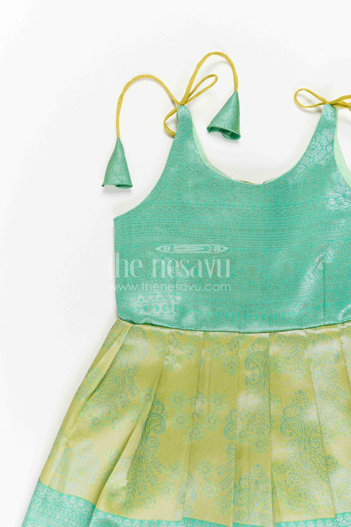 Toddler Kanchi Silk Frock for Temple Visit and Pooja