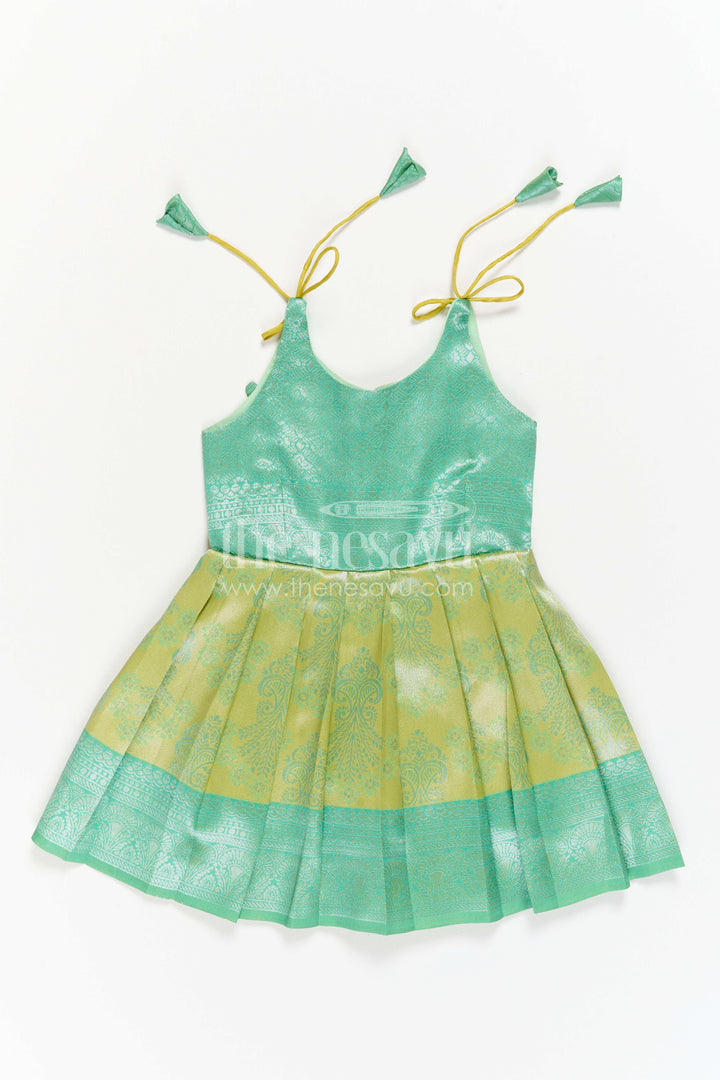 Toddler Kanchi Silk Frock for Temple Visit and Pooja