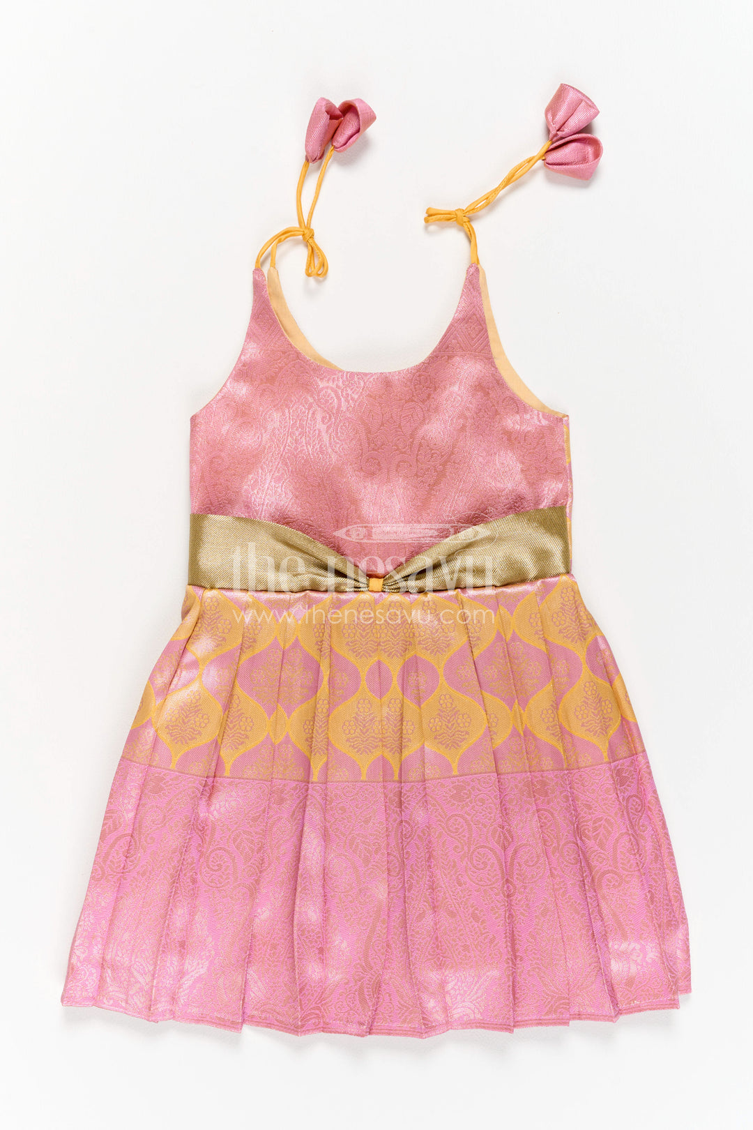Infant Kanchi Silk Frock for First Pooja and Family Photos