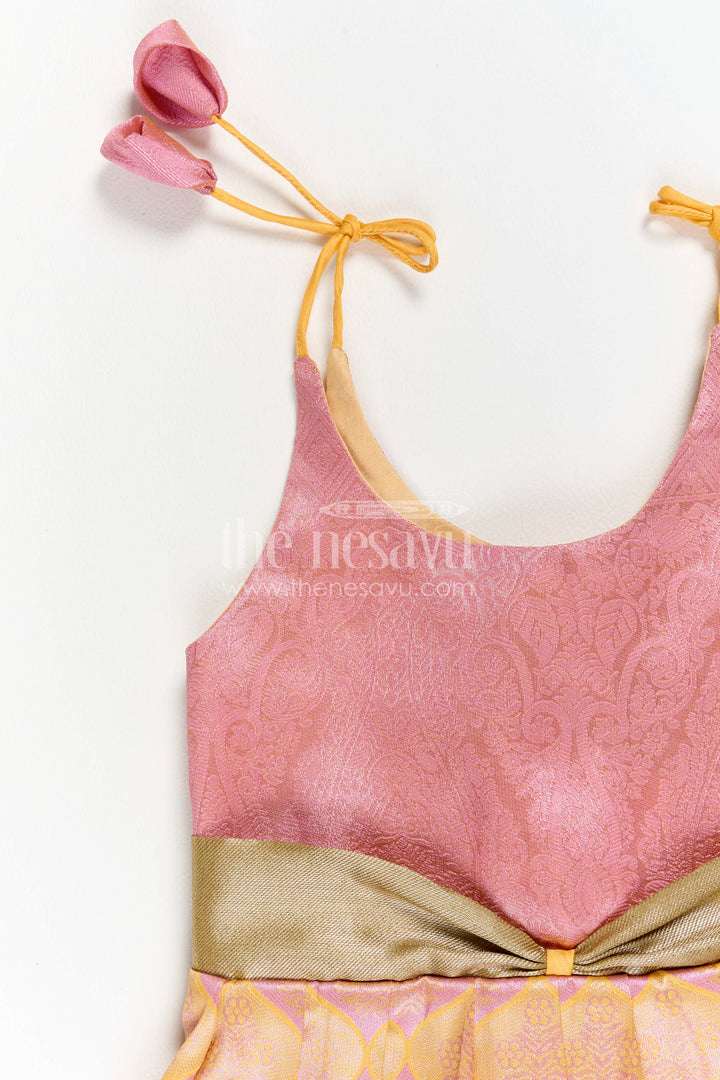 Infant Kanchi Silk Frock for First Pooja and Family Photos